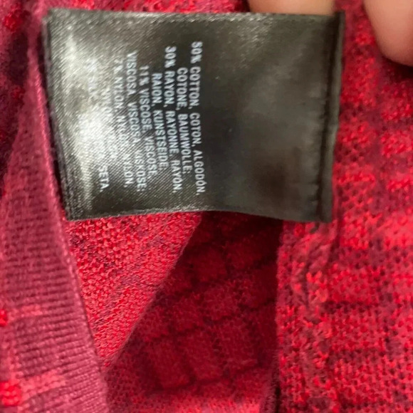 Anthropologie Field Flower Red Plaid Sweater Tee - Picture 7 of 10